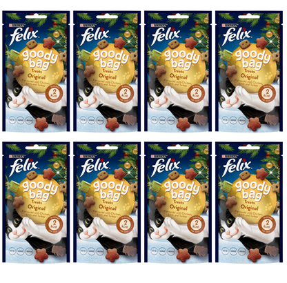 8 x Purina Felix Treats Goody Bag Original 60Gm