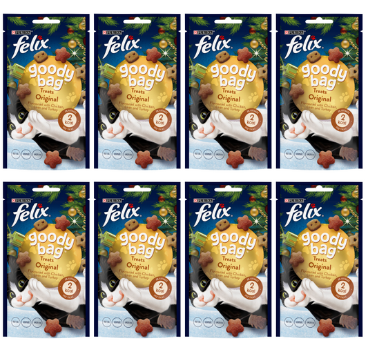 8 x Purina Felix Treats Goody Bag Original 60Gm