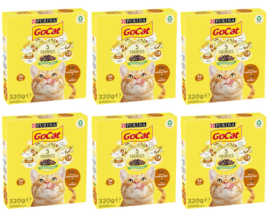 6 x Go Cat Turkey Chicken & Veg 320Gm