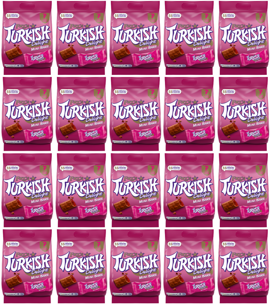 20 x Frys Turkish Delights Mini Bars Pouch 105Gm