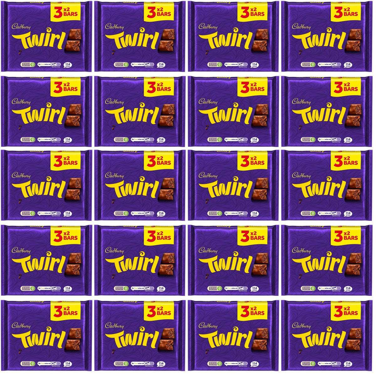 20 x Cadbury Twirl Snacksize 3pk - 129GM