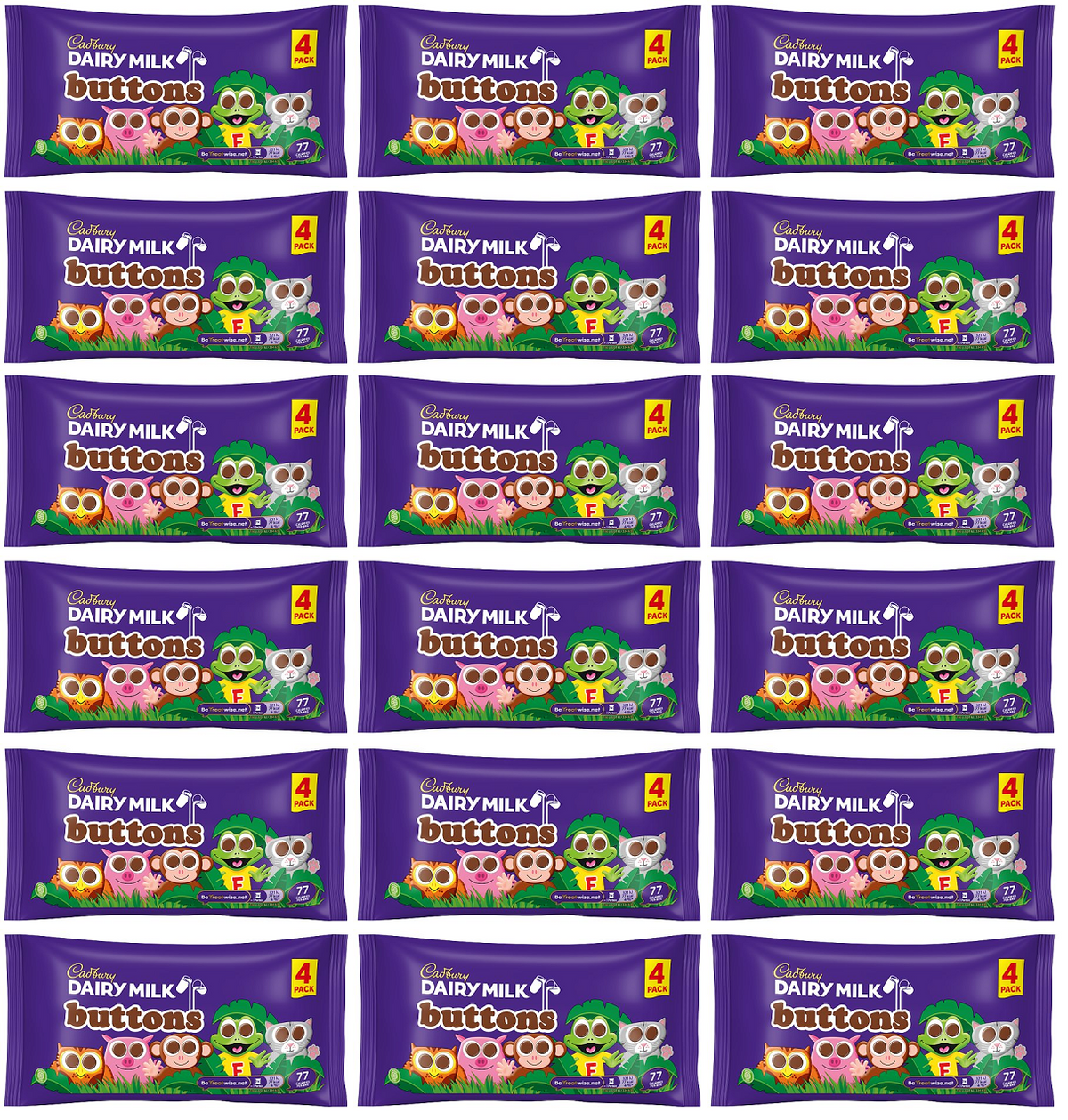 18 x Cadbury Dairy Milk Buttons 4pk - 57.6GM