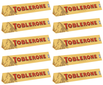 10 x Toblerone Milk Chocolate Large Bar - 340Gm