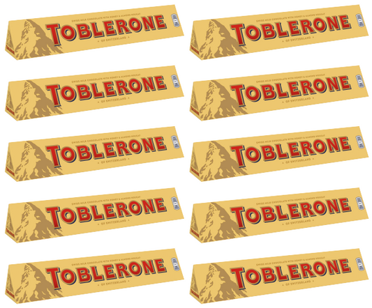 10 x Toblerone Milk Chocolate Large Bar - 340Gm