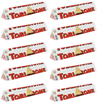 10 x Toblerone White Chocolate Large Bar - 360Gm