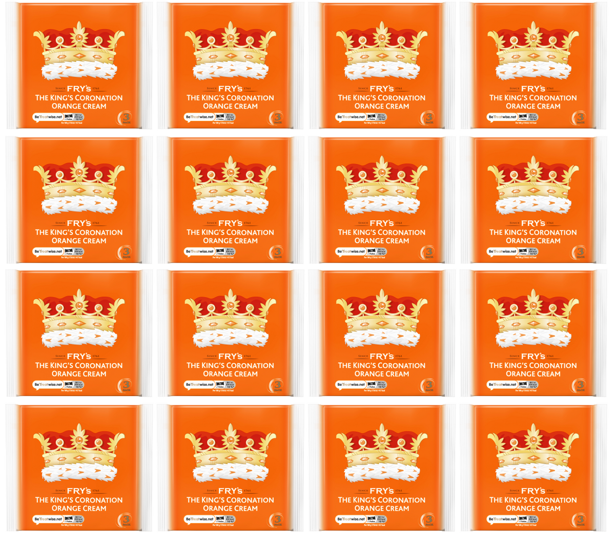 16 X Frys Orange Cream 3Pk 147GM
