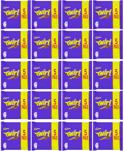 20 x Cadbury Twirl Snacksize 5Pk 108Gm