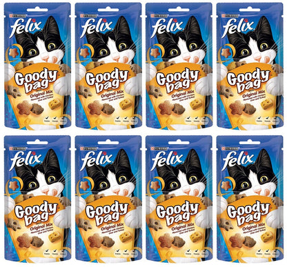 8 x Felix Goody Bag Cat Treats Original 60G