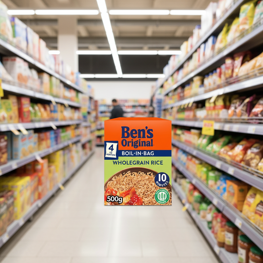 12 x Bens Original Boil In Bag Wholegrain Rice 4 X 125G