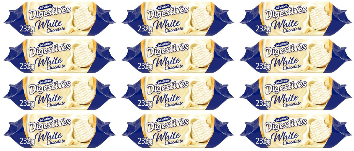 12 x Mcvitie's Digestives White Chocolate 232G