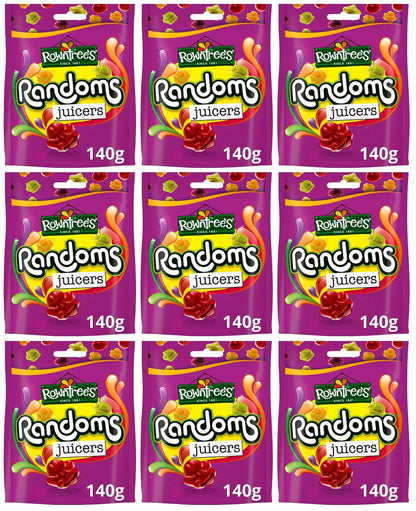 9 x Rowntree's Randoms Juicers Sweets Sharing Bag 140G