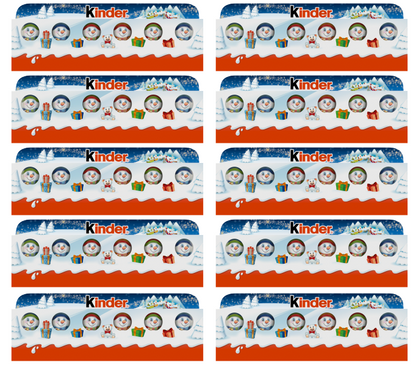 10 x Kinder 5 Pack Xmas Figures - 90GM