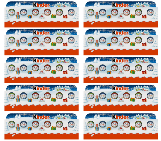 10 x Kinder 5 Pack Xmas Figures - 90GM