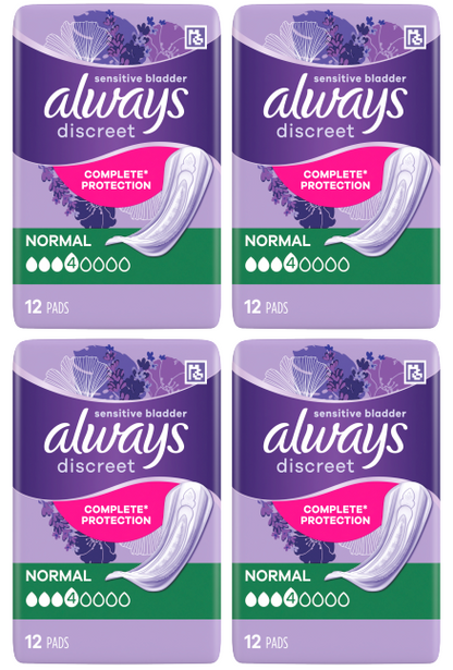 4 x Always Discreet Normal  - 12 PACK