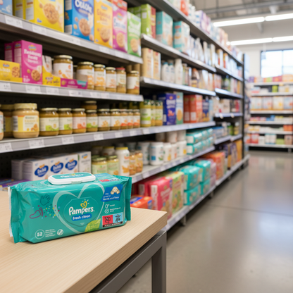 12 x Pampers Fresh Clean Wipes 52 Pack