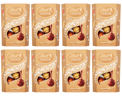 8 x Lindt Lindor Assorted Truffles Box Cornet - 200G