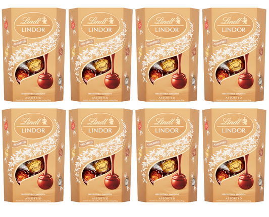8 x Lindt Lindor Assorted Truffles Box Cornet - 200G