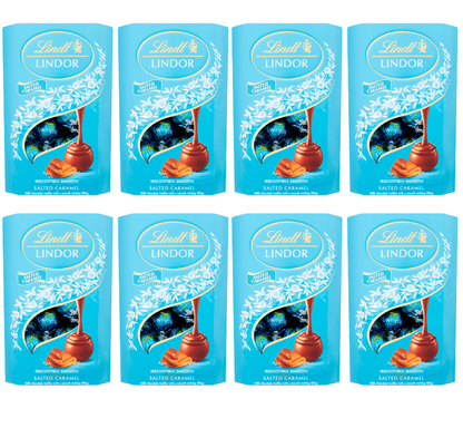 8 x Lindt Lindor Salted Caramel Truffles Box Cornet - 200Gm