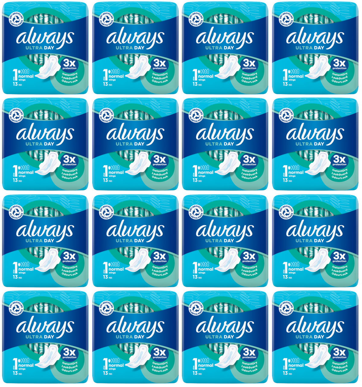 16 x Always Ultra Normal Plus - 13 Pack