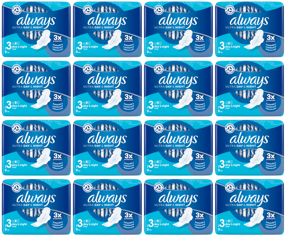 16 x Always Ultra Night - 9 Pack