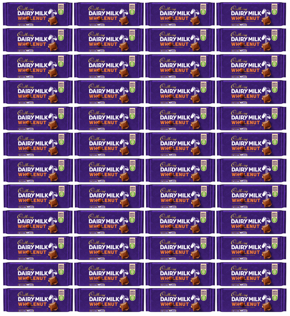48 x Cadbury Wholenut Std Irish - 53Gm