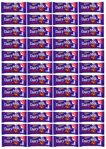 48 x Cadbury Fruit & Nut Std Irish - 53Gm