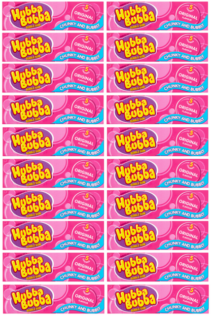 20 x Hubba Bubba Original Big Bubble Gum 5 Pce