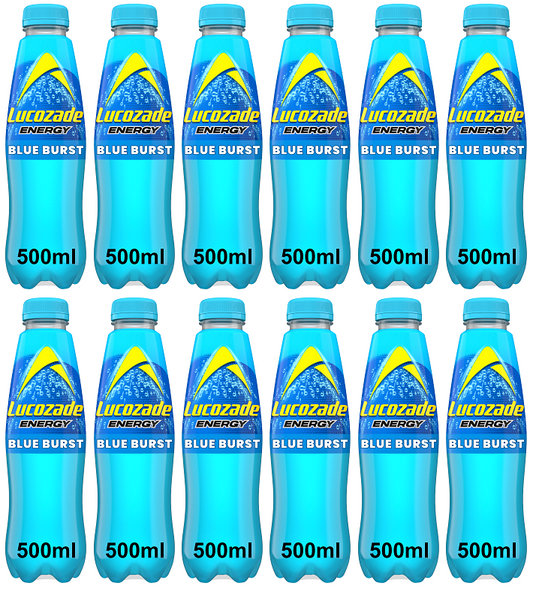 12 x Lucozade Energy Blue Burst - 500ML