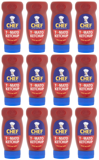 12 x Chef Squeezy Ketchup 485Gm