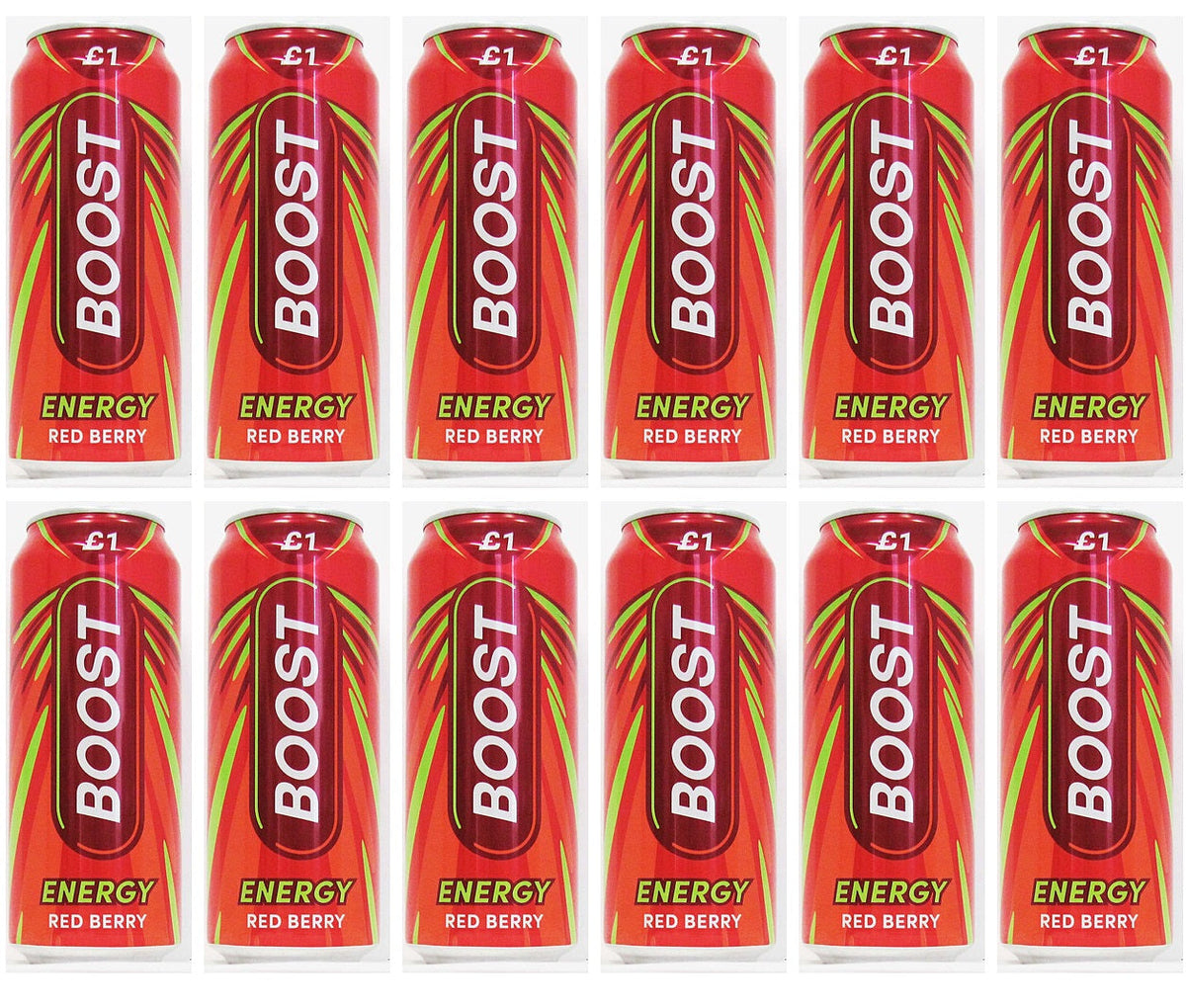 12 x Boost Energy Red Berry Can - 500ML