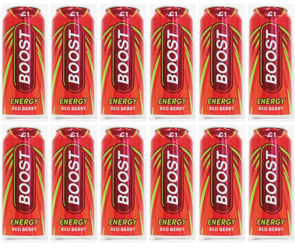 12 x Boost Energy Red Berry Can - 500ML