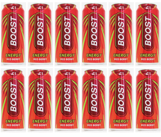12 x Boost Energy Red Berry Can - 500ML