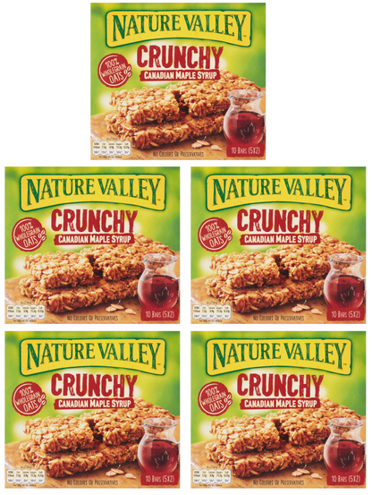 5 x Nature Valley Crunchy Canadian Maple Syrup 5 Pack 210Gm