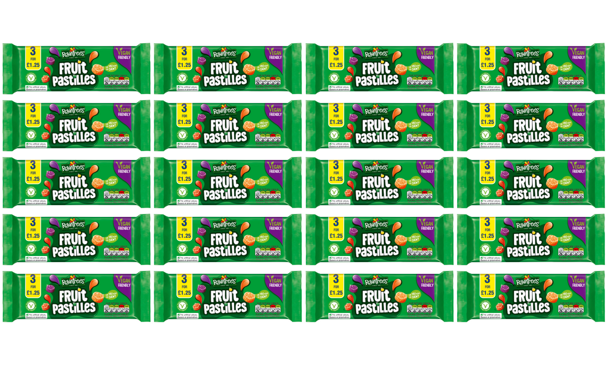 20 X Rowntrees Fruit Pastilles 3Pk Vegan 128G