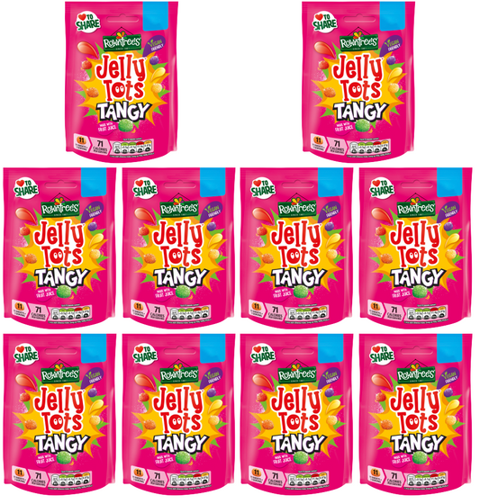 10 x Rowntrees Jelly Tots Tangy Pouch  - 130GM