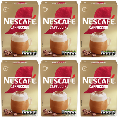 6 x Nescafe Cappuccino Frothy Coffee Sachets - 108