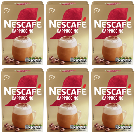 6 x Nescafe Cappuccino Frothy Coffee Sachets - 108