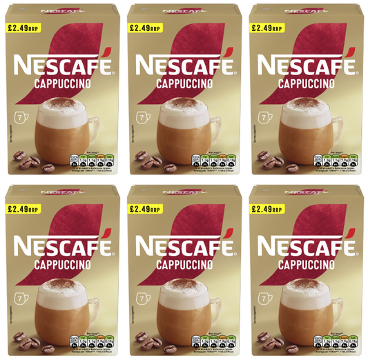 6 x Nescafe Cappuccino Frothy Coffee Sachets   - 108