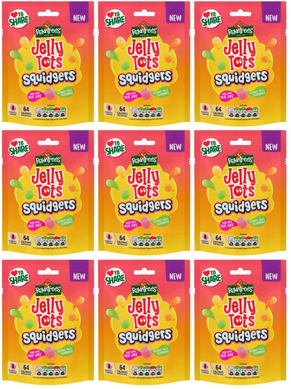 9 x Rowntrees Jelly Tots Squidgers Pouch - 120GM