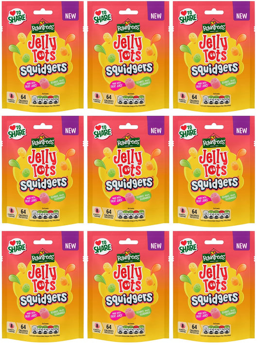 9 x Rowntrees Jelly Tots Squidgers Pouch - 120GM