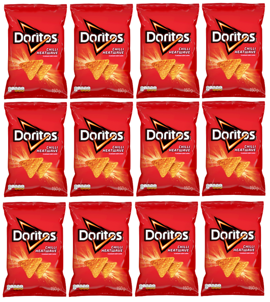 12 x Doritos Chilli Heatwave Large Bag 140Gm