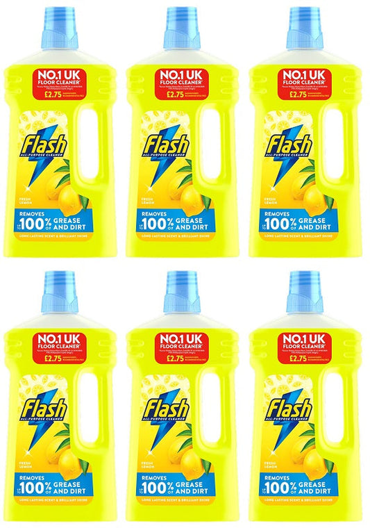 6 x Flash Liquid Lemon - 1 LITRE