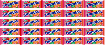 25 x Mentos Fruit Roll 3Pk 3X38Gm
