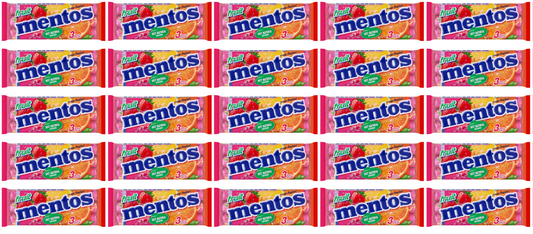 25 x Mentos Fruit Roll 3Pk 3X38Gm