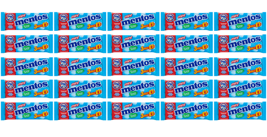 25 x Mentos Mint Roll 3Pk 3X25Gm