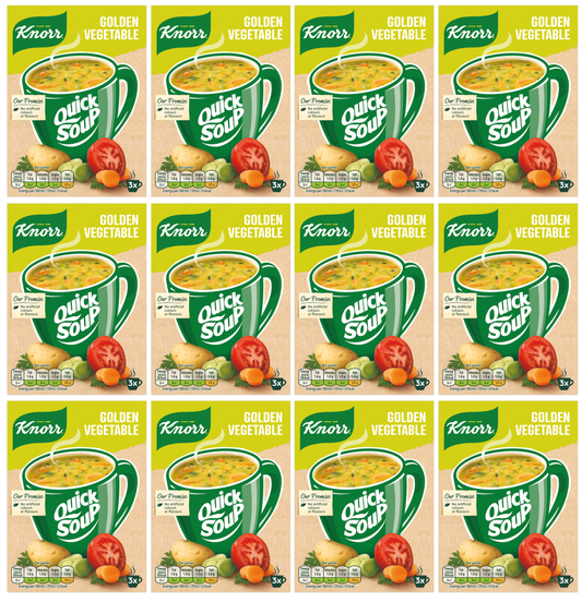 12 x Knorr Quick Soup Gold Vegetable 3 Pk 190Ml