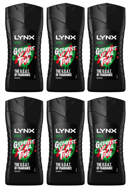 6 x Lynx Body Wash Africa 225Ml