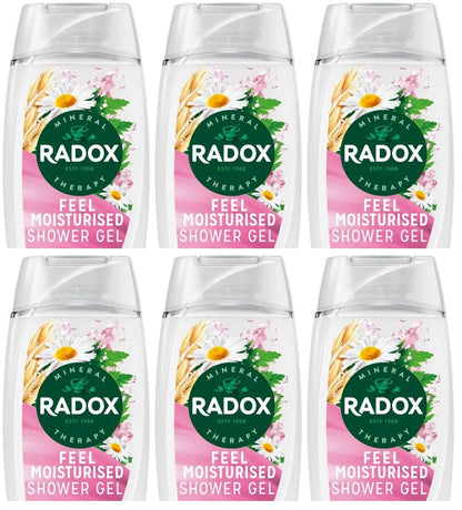 6 x Radox Mineral Therapy Body Wash Feel Moisturised 225 Ml