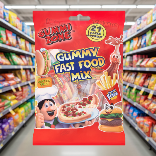 12 X Gummi Zone Gummy Fast Food Mix Multibag 172G