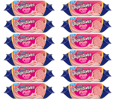 12 x Pink Digestives Raspberry & Cream - 232GM